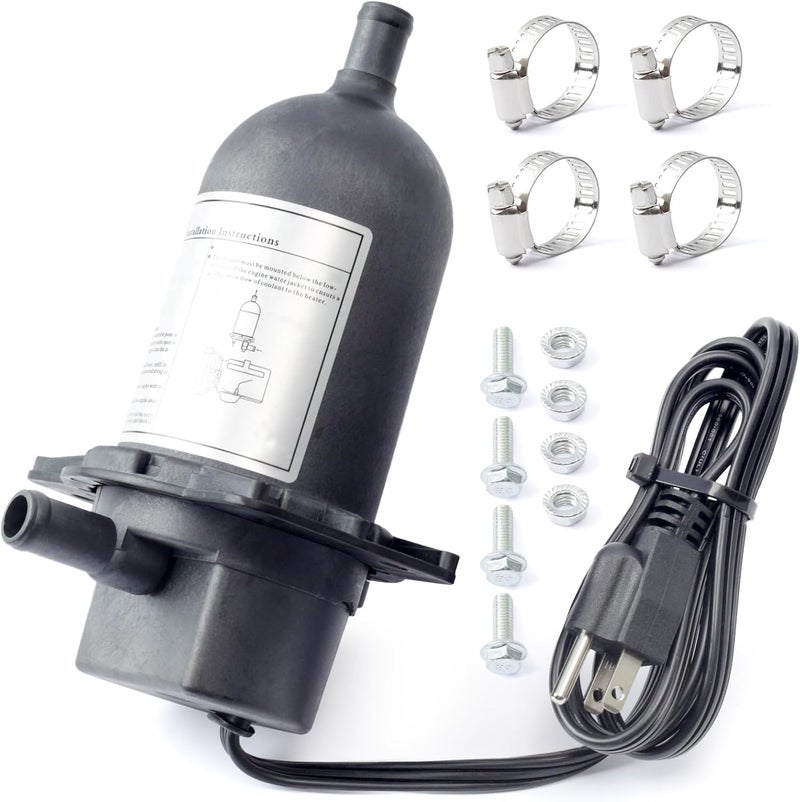 Mhrxusd TPS151GT10-000 Engine Block Heater with Plug Compatible with Diesel & Gas Engines Generator Tractor Truck Bus Boat 120V 1500W Option 100-120F Coolant Preheater Replace Parts TPS151GT8-000 - Image 1